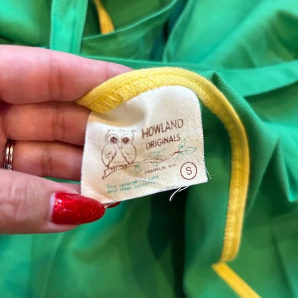 Vintage 70s wrap skirt hot air balloon patchwork green circle skirt - Picture 2 of 9